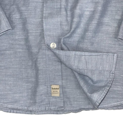 VTG 90S TIMBERLAND BLUE BUTTON-UP CASUAL LONG SLEEVED SHIRT 2XL
