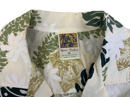 VTG WINNIE MADE IN HAWAII HAWAIIAN ALOHA SHIRT TIKI ROCKABILLY SURF XL 46”