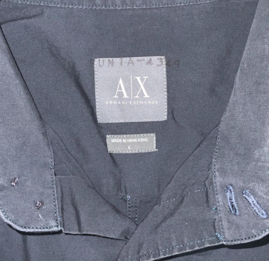 VTG ARMANI EXCHANGE BLACK FORMAL DESIGNER LONG SLEEVED SHIRT MEDIUM 41"