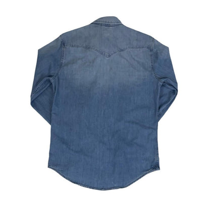 LEVI'S RED TAB LONG-SLEEVED BLUE DENIM PEARL SNAP WESTERN SHIRT SMALL 38"