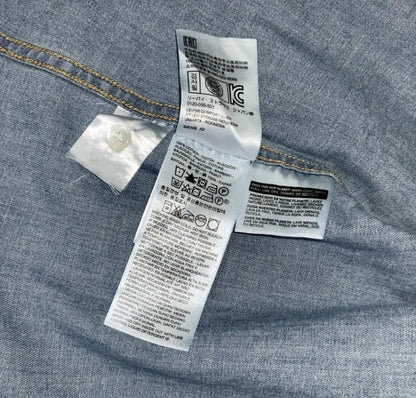LEVI'S RED TAB LONG-SLEEVED BLUE DENIM PEARL SNAP WESTERN SHIRT SMALL 38"