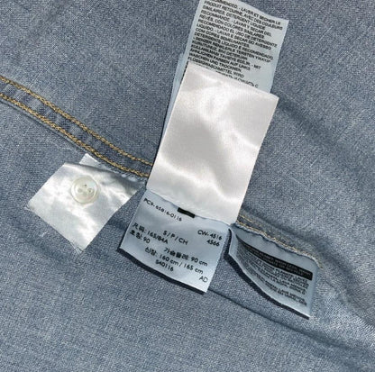 LEVI'S RED TAB LONG-SLEEVED BLUE DENIM PEARL SNAP WESTERN SHIRT SMALL 38"