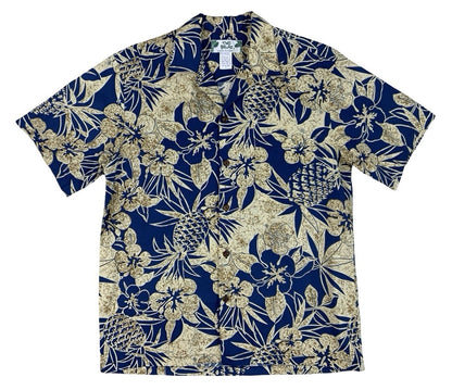 VTG TWO PALMS HAWAIIAN ALOHA SHIRT TIKI ROCKABILLY SURF M 43”