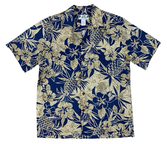 VTG TWO PALMS HAWAIIAN ALOHA SHIRT TIKI ROCKABILLY SURF M 43”