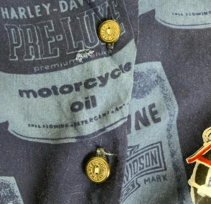 90S OFFICIAL HARLEY DAVIDSON GRUNGE BIKER GRAPHIC SLEEVELESS VEST BLOUSE M UK 12