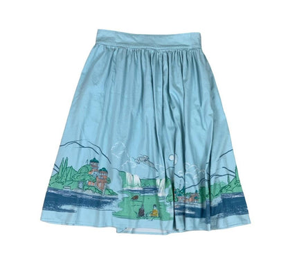 HER UNIVERSE  STAR WARS NABOO LANDSCAPE WOVEN RETRO MIDI SKIRT X-SMALL 4 6