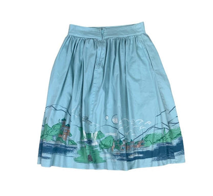 HER UNIVERSE  STAR WARS NABOO LANDSCAPE WOVEN RETRO MIDI SKIRT X-SMALL 4 6