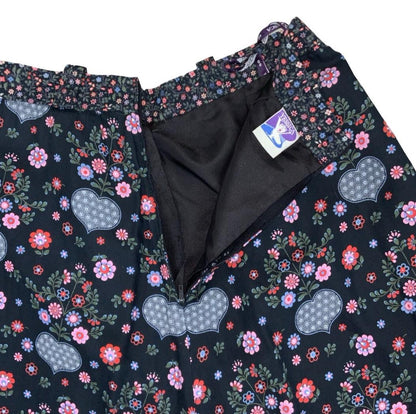 VTG 90s 'YESSICA'  by C&A FLORAL BLUE PINK TIERED PRAIRIE FOLK MIDI SKIRT S 8 10