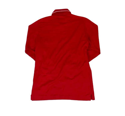 VTG 70s 'BLACK SATAN' TOP VALUE RED DAGGER COLLAR POLO SHIRT SMALL
