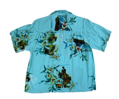 VTG POI HONOLULU HAWAIIAN ALOHA SHIRT RAYON TIKI ROCKABILLY S 40”