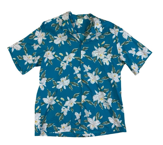 VTG JADE FASHIONS HAWAIIAN MADE ALOHA SHIRT COTTON TIKI ROCKABILLY XL 44”