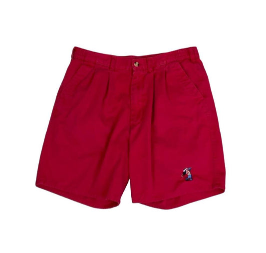 VTG 90s 'The NATURAL THOMPSON' RED WALT DISNEY MICKEY MOUSE EMBROIDERED SHORTS S