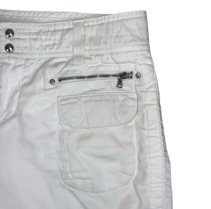VTG 90s y2k 'TOMMY HILFIGER' WHITE CARGO RUCHED SNAP BUTTON SUMMER SHORTS M 12