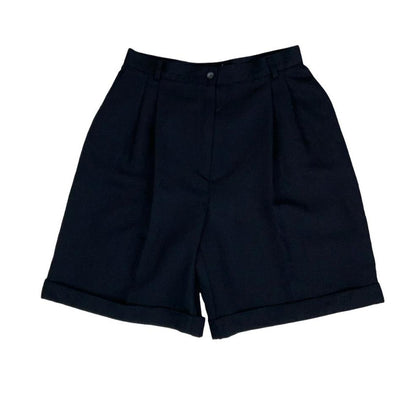 VTG 90s 'LAURA ASHLEY' BLACK HIGH-WAIST HOLIDAY BEACH CHINO SHORTS SMALL 6
