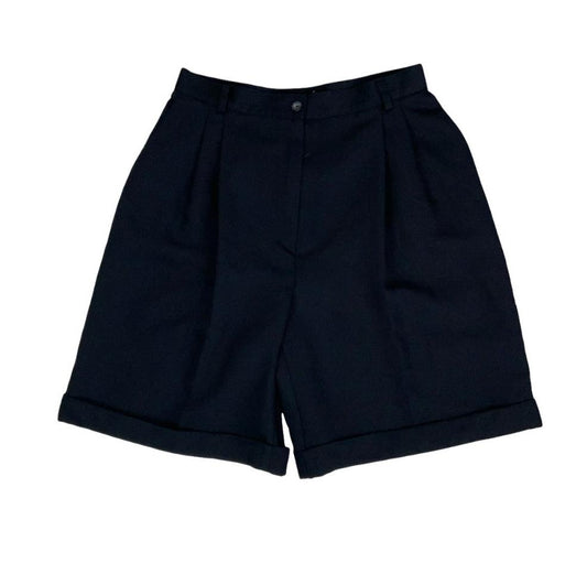 VTG 90s 'LAURA ASHLEY' BLACK HIGH-WAIST HOLIDAY BEACH CHINO SHORTS SMALL 6