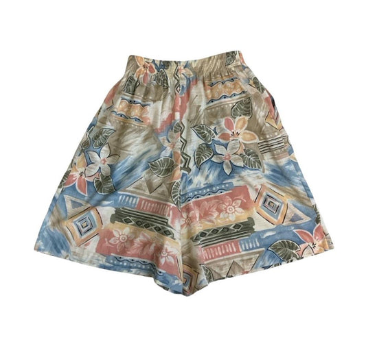 VTG 90s y2k ' ALFRED DUNNER' PASTEL GEOMETRIC HAWAIIAN BEACH SURF SHORTS S M