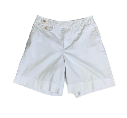 VTG 90s 'LAUREN RALPH LAUREN' WHITE HIGH-WAIST CASUAL CHINO SUMMER SHORTS S 10