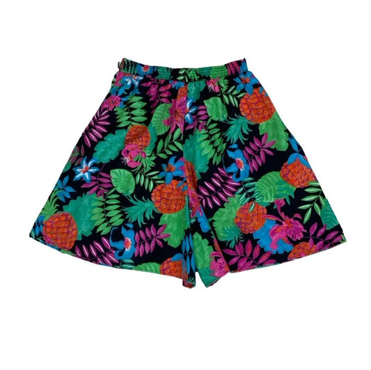 VTG 'CONNECTION' RELATED SEPARATES BLUE GREEN PINK FLORAL HAWAIIAN SHORTS S M
