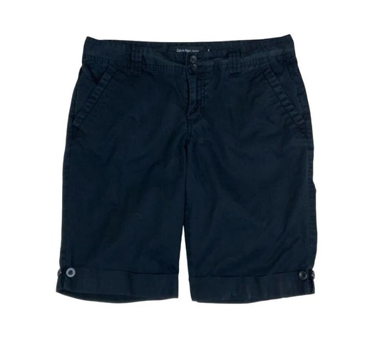 VTG 90s 'CALVIN KLEIN JEANS' BLACK CARGO MIDI LOW RISE HOLIDAY BEACH SHORTS M 12