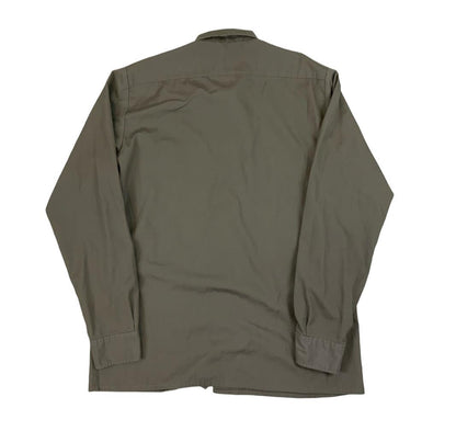 Vintage Carhartt Work Wear Taupe Light Khaki Brown Long Sleeved Shirt M L