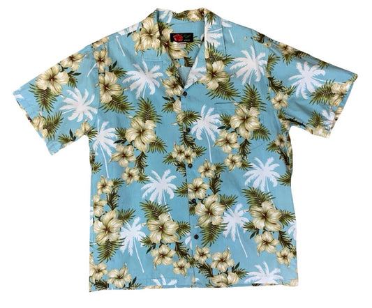 VTG ALI’S FASHIONS HAWAIIAN MADE ALOHA SHIRT COTTON TIKI ROCKABILLY LARGE