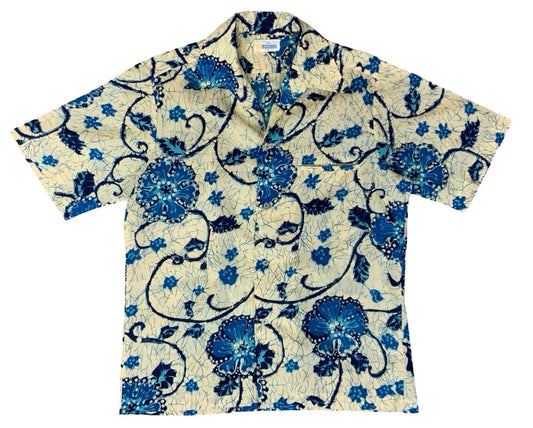 VTG 70s ANDRADE HONOLULU HAWAIIAN MADE ALOHA SHIRT POLY TIKI ROCKABILLY LARGE