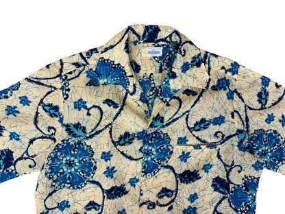 VTG 70s ANDRADE HONOLULU HAWAIIAN MADE ALOHA SHIRT POLY TIKI ROCKABILLY LARGE
