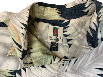 VTG TORI RICHARD HAWAIIAN MADE ALOHA SHIRT COTTON TIKI ROCKABILLY LARGE