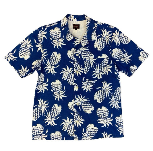 VTG EDWIN FELDMAN JAPAN MADE HAWAIIAN ALOHA SHIRT COTTON TIKI ROCKABILLY SMALL