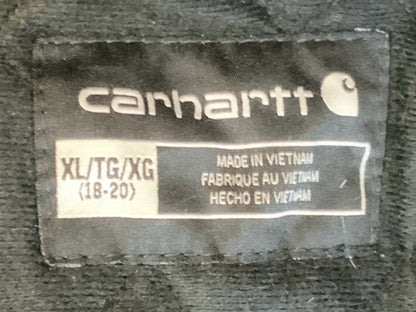 VTG LADIES CARHARTT HEAVY DUCK CANVAS QUILT LINED WORKWEAR JACKET BLACK L