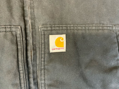 VTG LADIES CARHARTT HEAVY DUCK CANVAS QUILT LINED WORKWEAR JACKET BLACK L