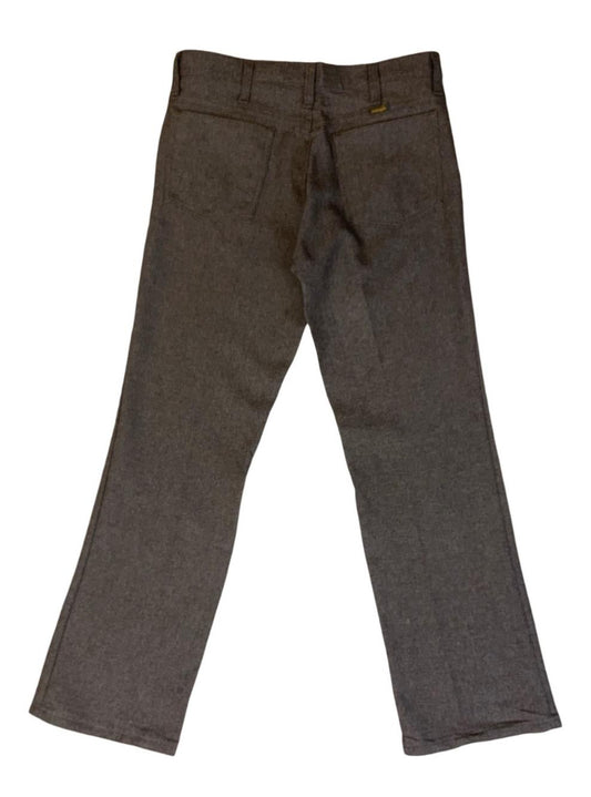 VTG 70s USA MADE WRANGLER POLYESTER BOOTCUT SLACKS TROUSERS BROWN W32 L30