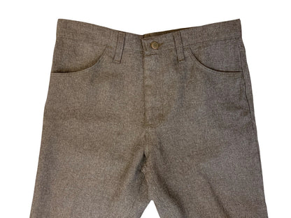 VTG 70s USA MADE WRANGLER POLYESTER BOOTCUT SLACKS TROUSERS BROWN W32 L30