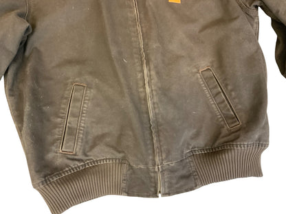 VTG CARHARTT HEAVY DUCK CANVAS WORKWEAR JACKET BROWN AMERICAN TIRE & AUTO 2XL