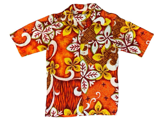 VTG 60s 70s HAWAIIAN MADE ALOHA SHIRT COTTON TIKI ROCKABILLY HAWAII SURFER SMALL