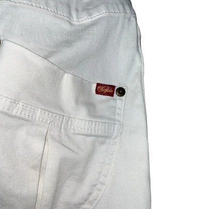 VTG 90s 'BUFFALO LONDON' WHITE DROP WAIST MINI DENIM CARGO POCKETS DRESS S M 12