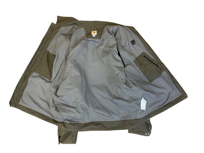 VTG CARHARTT HEAVY RIPSTOP DUCK CANVAS WORKWEAR JACKET GREEN 3XL