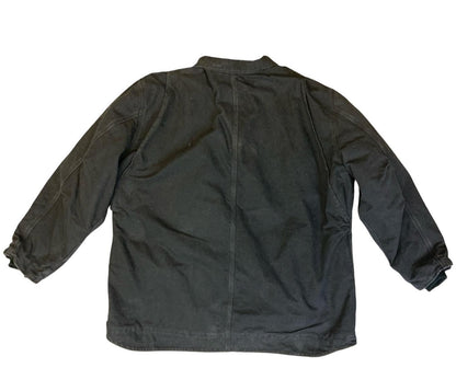 VTG CARHARTT HEAVY HEAVY DUCK CANVAS SHERPA LINED WORKWEAR JACKET BLACK 4XL