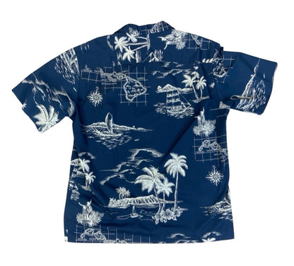 VTG ROYAL CREATIONS HAWAIIAN MADE ALOHA SHIRT COTTON TIKI ROCKABILLY LARGE