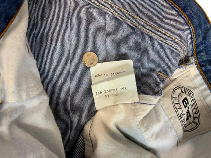 VTG EARLY 80s LEVIS 615 MENS ORANGE TAB HEAVYWEIGHT DENIM JEANS 34” W 34” L