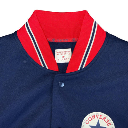 VTG 90s CONVERSE CHUCK TAYLOR BLUE RED WHITE RETRO SNAP BUTTON BOMBER JACKET XL