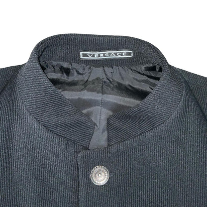 VTG 'VERSACE SPORT' BLACK RARE EMBROIDERED STAND-UP COLLAR CASUAL BLAZER LARGE