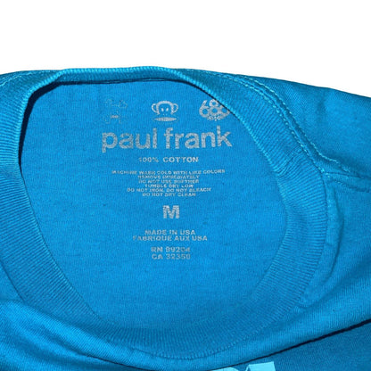 90s Y2K 'PAUL FRANK' BLUE ORIGINAL MONKEY GRAPHIC SLIM FIT BABY TEE T-SHIRT S 10