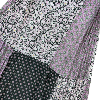 VTG 'VERA WANG' SIMPLY VERA PURPLE PINK BLACK FLORAL  BOHO MAXI DRESS M 14