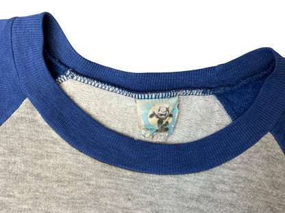 VTG 1984 GREY BLUE GENUINE FELIX THE CAT RAGLAN 80s BASEBALL SWEATSHIRT LARGE