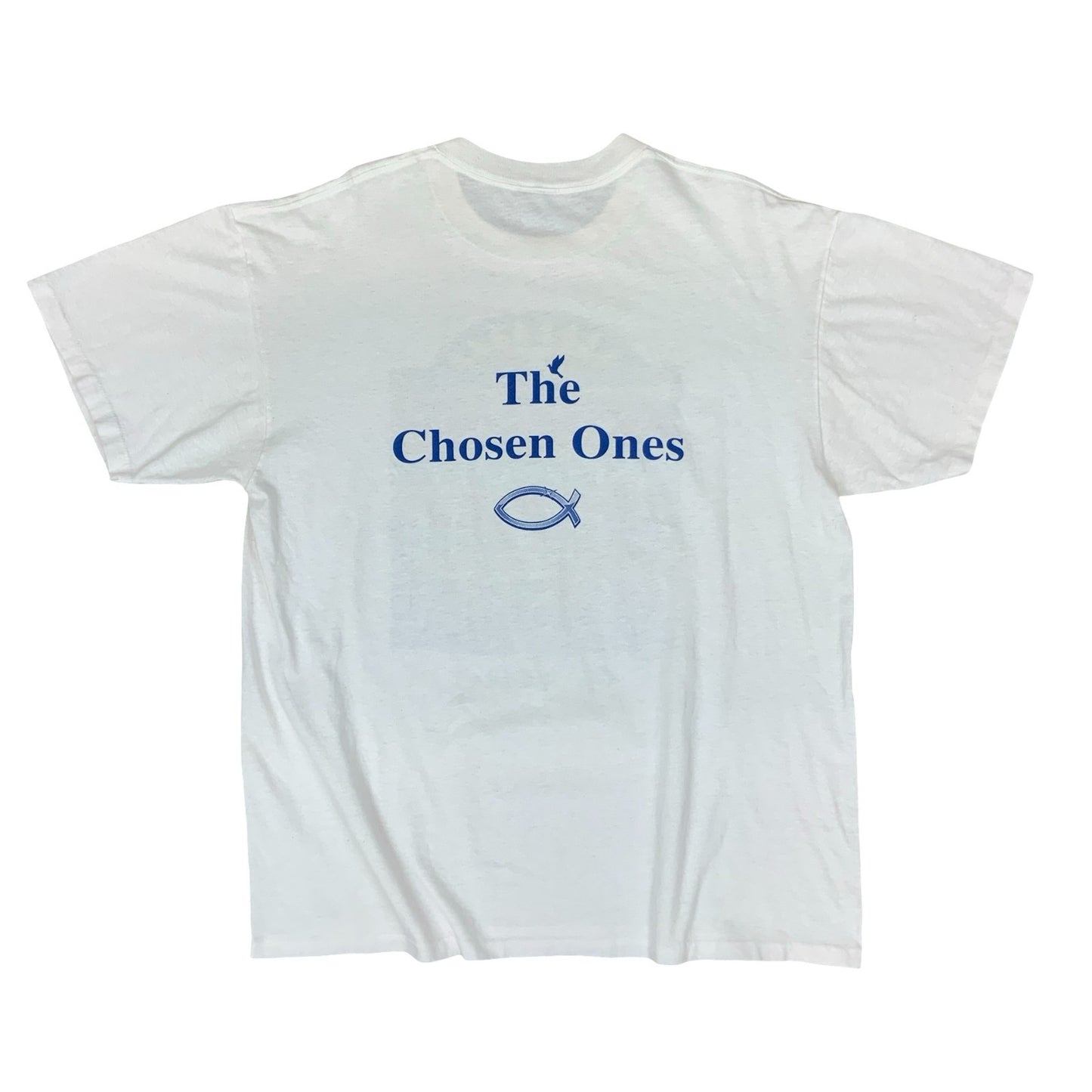 VTG 1996 JESUS GOSPEL WHITE DOUBLE SIDED GRAPHIC SINGLE STITCH TEE XL