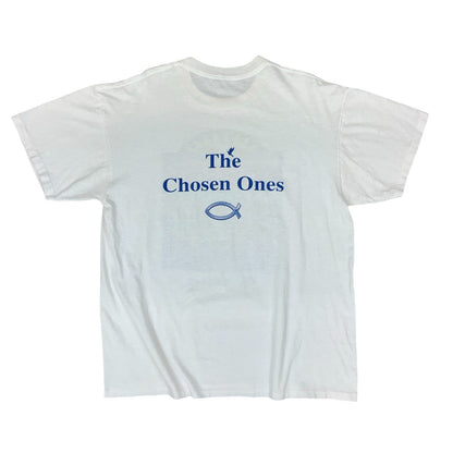 VTG 1996 JESUS GOSPEL WHITE DOUBLE SIDED GRAPHIC SINGLE STITCH TEE XL