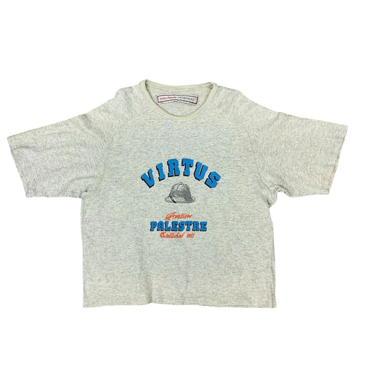 VTG 90S VIRTUS PALESTRE FRONTIERS GREY GRAPHIC T SHIRT LARGE