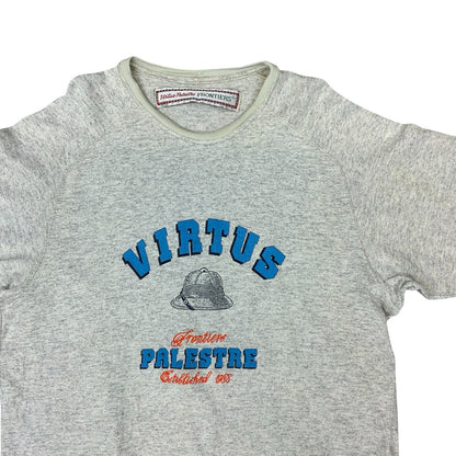 VTG 90S VIRTUS PALESTRE FRONTIERS GREY GRAPHIC T SHIRT LARGE