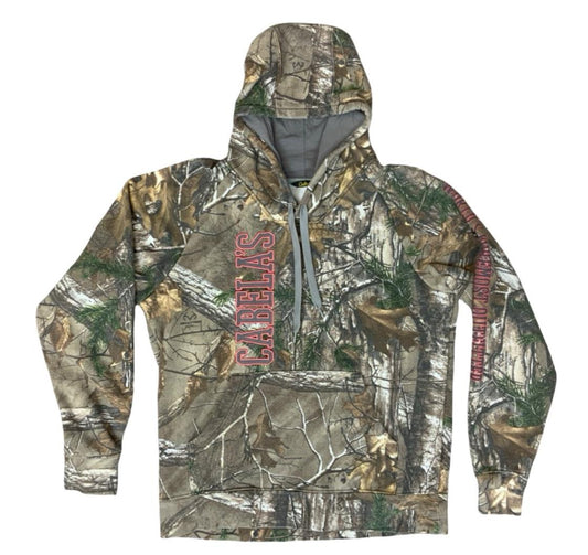 VTG USA CABELAS REALTREE CAMOUFLAGE HOODIE HOODED SWEATSHIRT LARGE